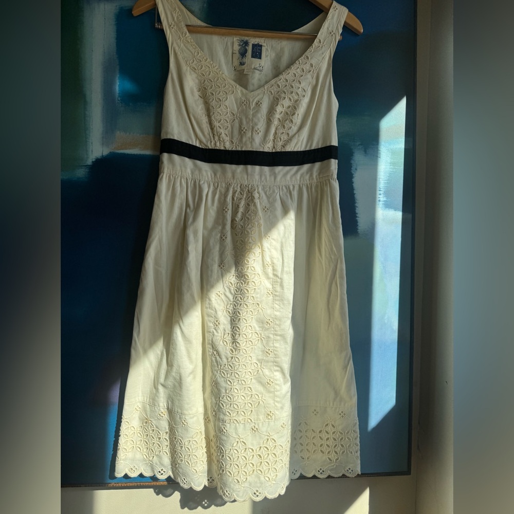 Edme & Esyllte Cream Embroidered Camilla Eyelet dress